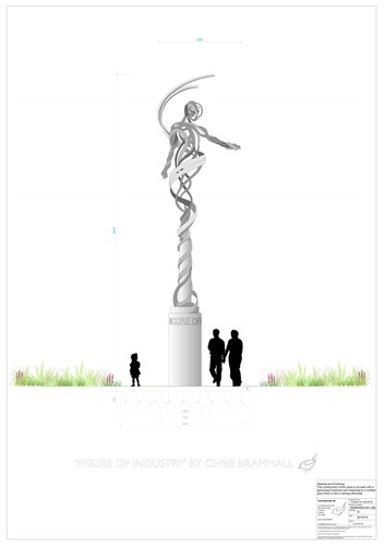 Figure of Industry Sculpture Design by Chris Brammall