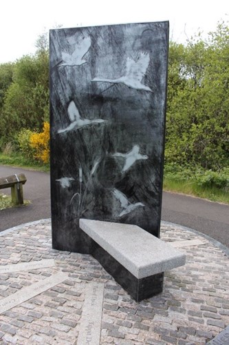 Castle semple loch feature bird inspired bench