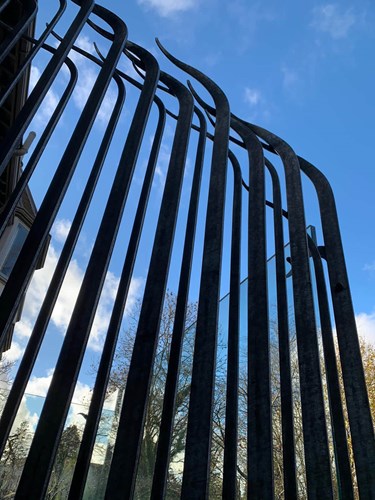 Forged railing on bespoke balcony by CB Arts Ltd